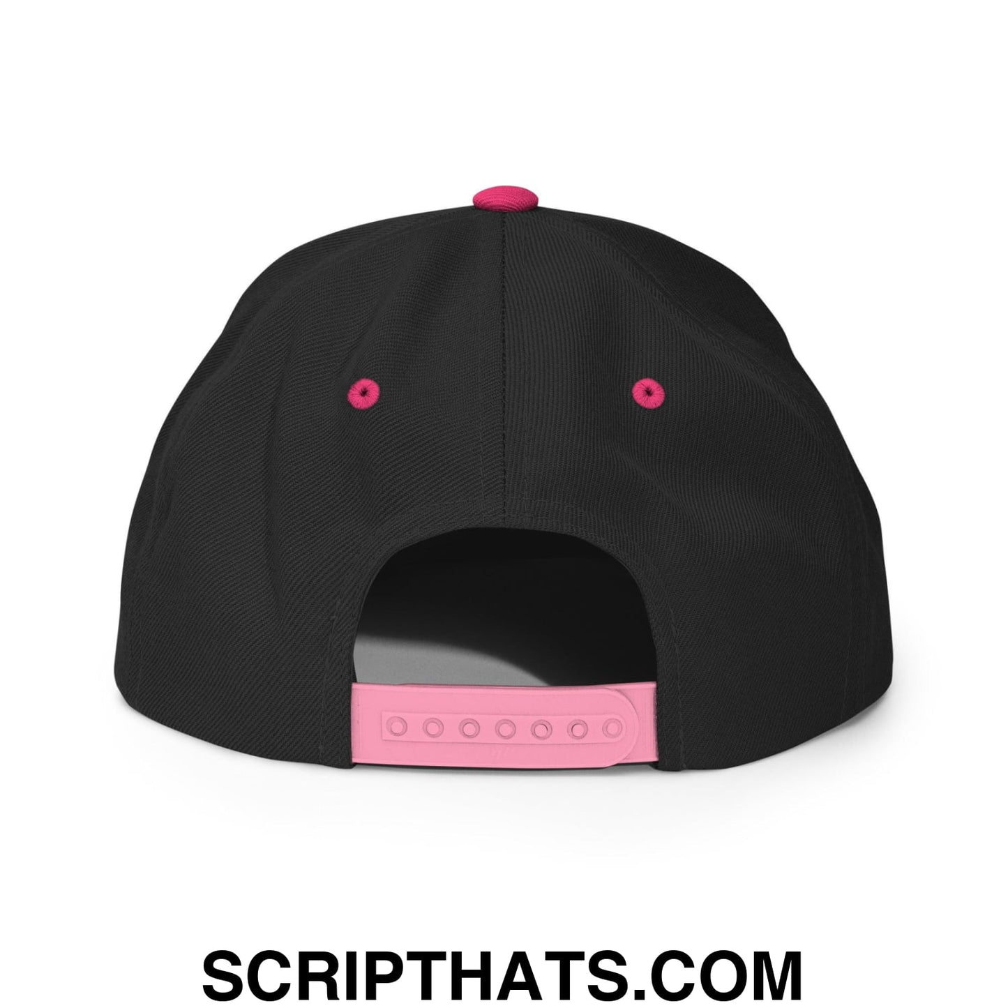 Security Uniform Work Embroidered Flat Bill Brim Snapback Hat Black Neon Pink