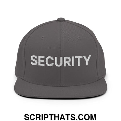 Security Uniform Work Embroidered Flat Bill Brim Snapback Hat Dark Grey