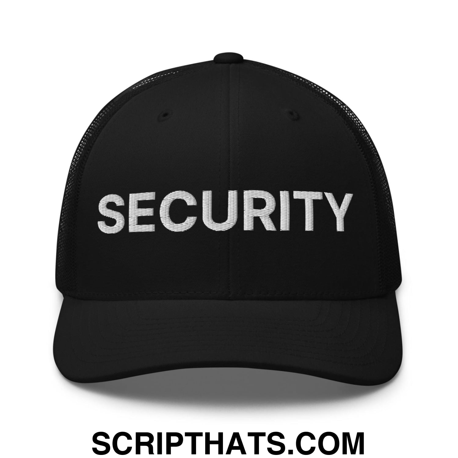 Security Uniform Work Embroidered Mesh Trucker Hat Black