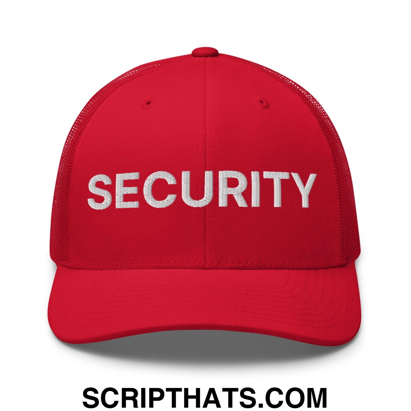 Security Uniform Work Embroidered Mesh Trucker Hat Red