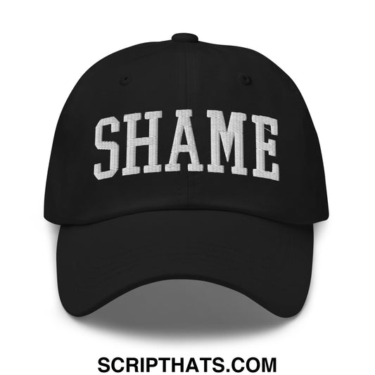 Shame Embroidered Unstructured Dad Hat Black