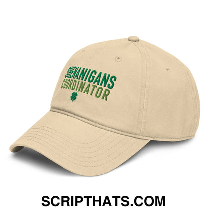 Shenanigans Coordinator St. Patrick's Day Embroidered Baseball Dad Hat Khaki