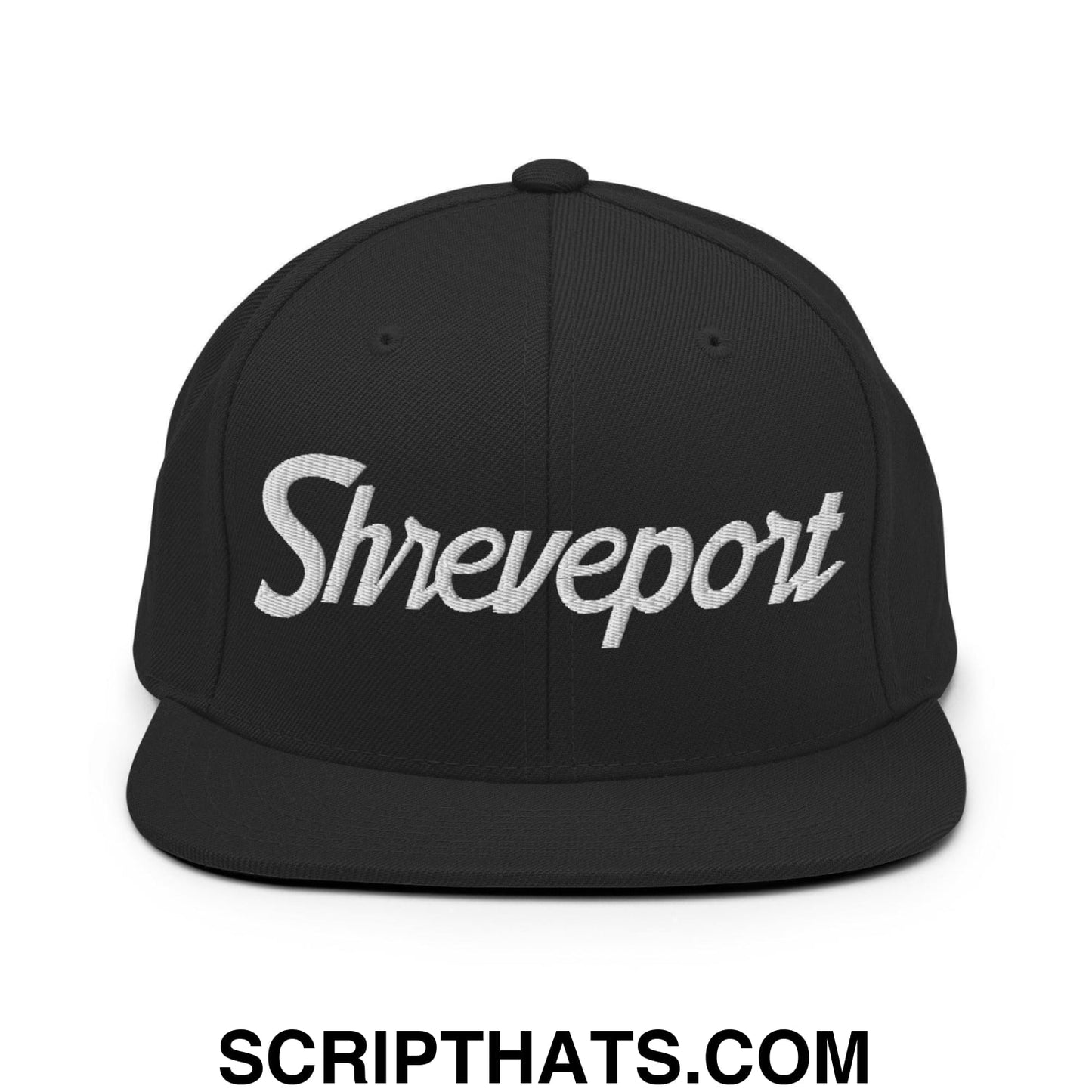 Shreveport Script Snapback Hat Black