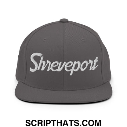 Shreveport Script Snapback Hat Dark Grey