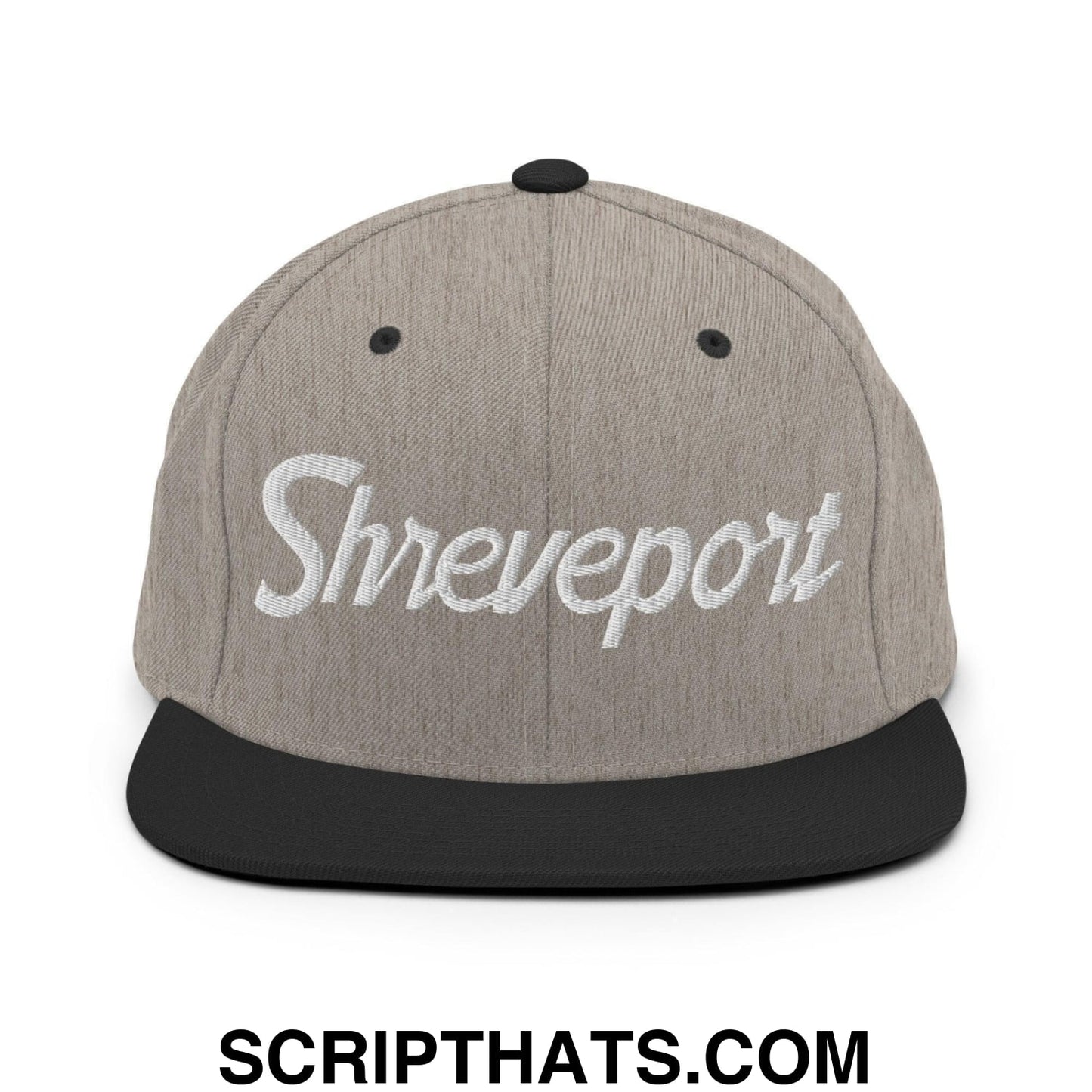 Shreveport Script Snapback Hat Heather Black