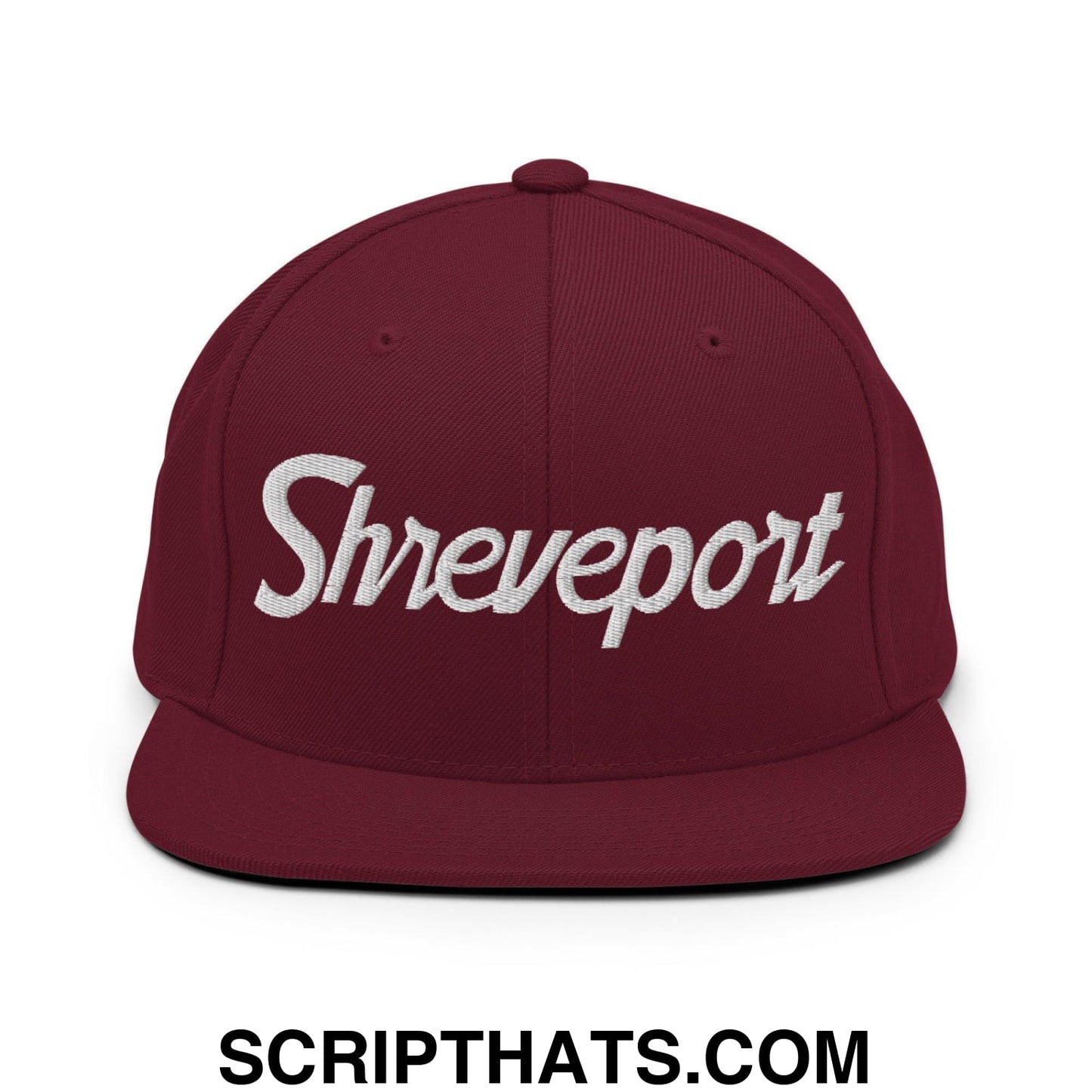 Shreveport Script Snapback Hat Maroon