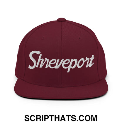 Shreveport Script Snapback Hat Maroon