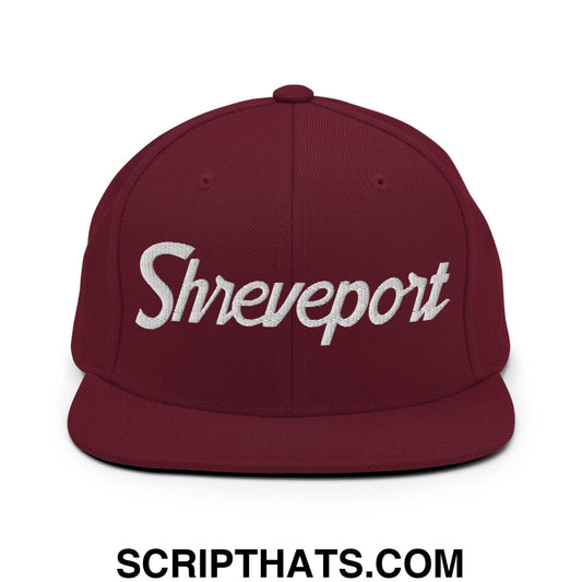 Shreveport Script Snapback Hat Maroon
