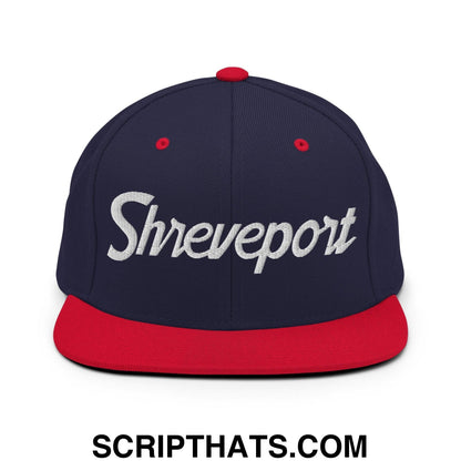 Shreveport Script Snapback Hat Navy Red