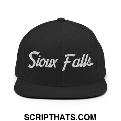 Sioux Falls Script Snapback Hat Black