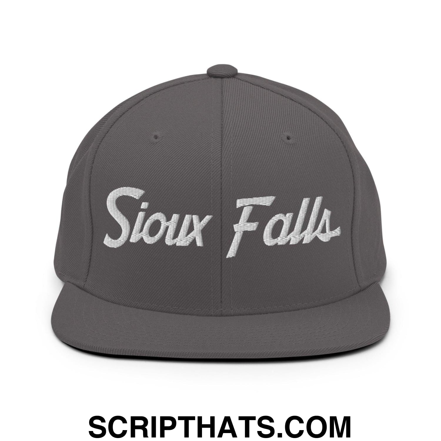 Sioux Falls Script Snapback Hat Dark Grey
