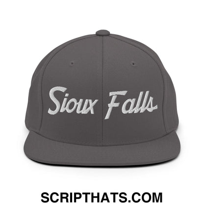 Sioux Falls Script Snapback Hat Dark Grey