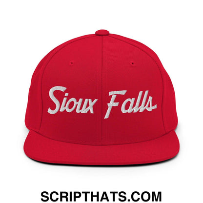 Sioux Falls Script Snapback Hat Red