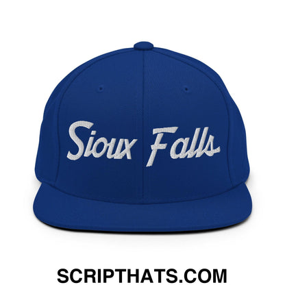 Sioux Falls Script Snapback Hat Royal Blue