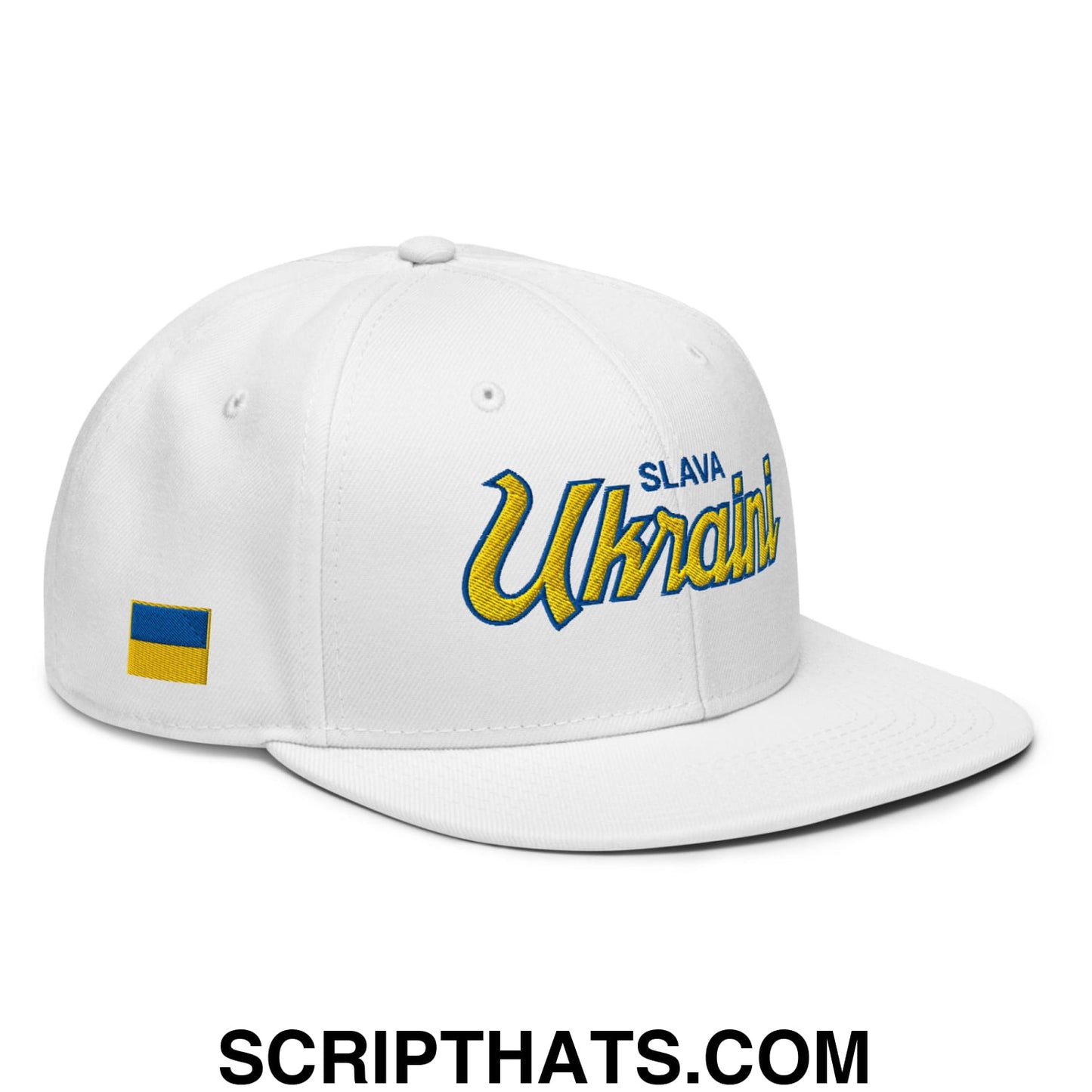 Slava Ukraini Glory to Ukraine Embroidered Flat Brim Bill Snapback Hat