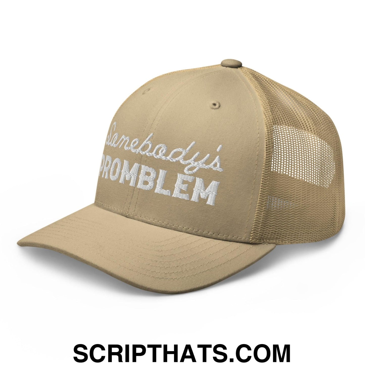 Somebody's Problem Retro Trucker Hat Khaki