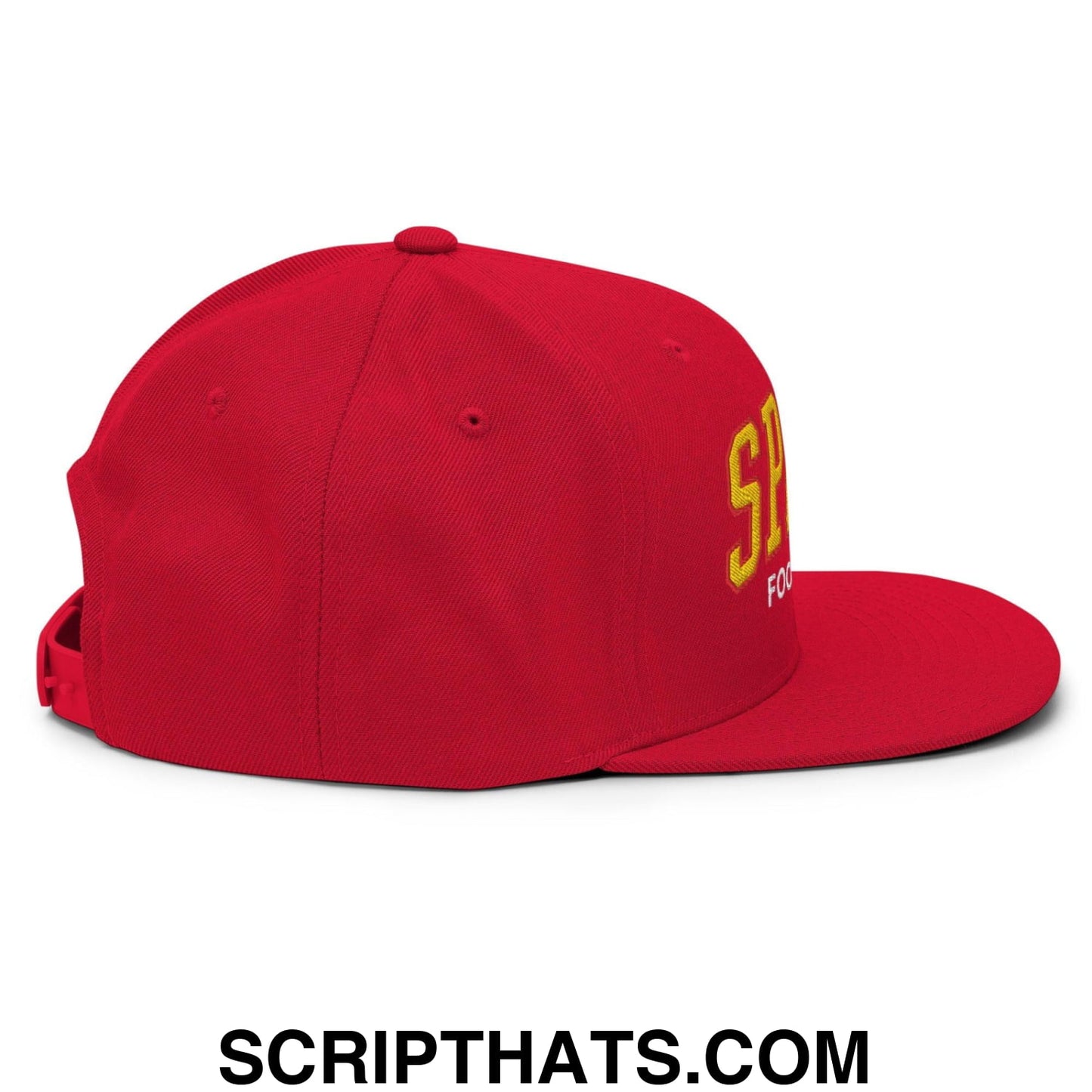 Spain Football Soccer Letterman Varsity Block Snapback Hat Red