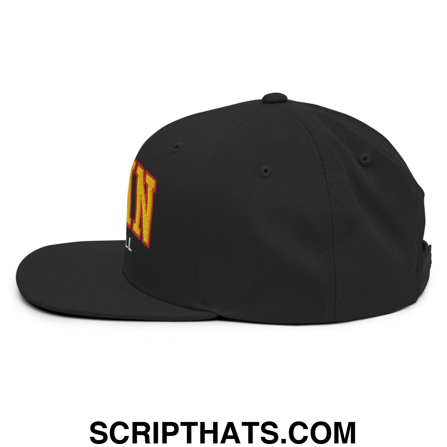 Spain Football Soccer Letterman Varsity Block Snapback Hat Black