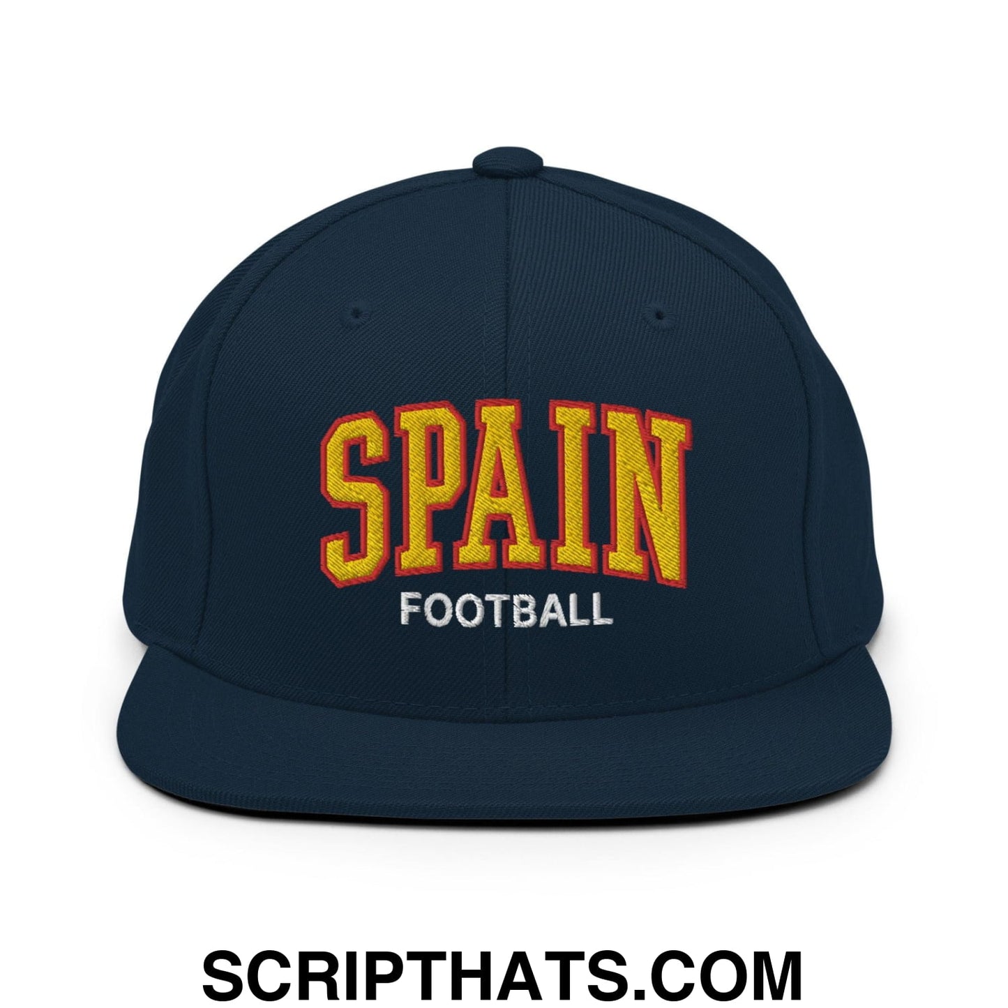 Spain Football Soccer Letterman Varsity Block Snapback Hat Dark Navy