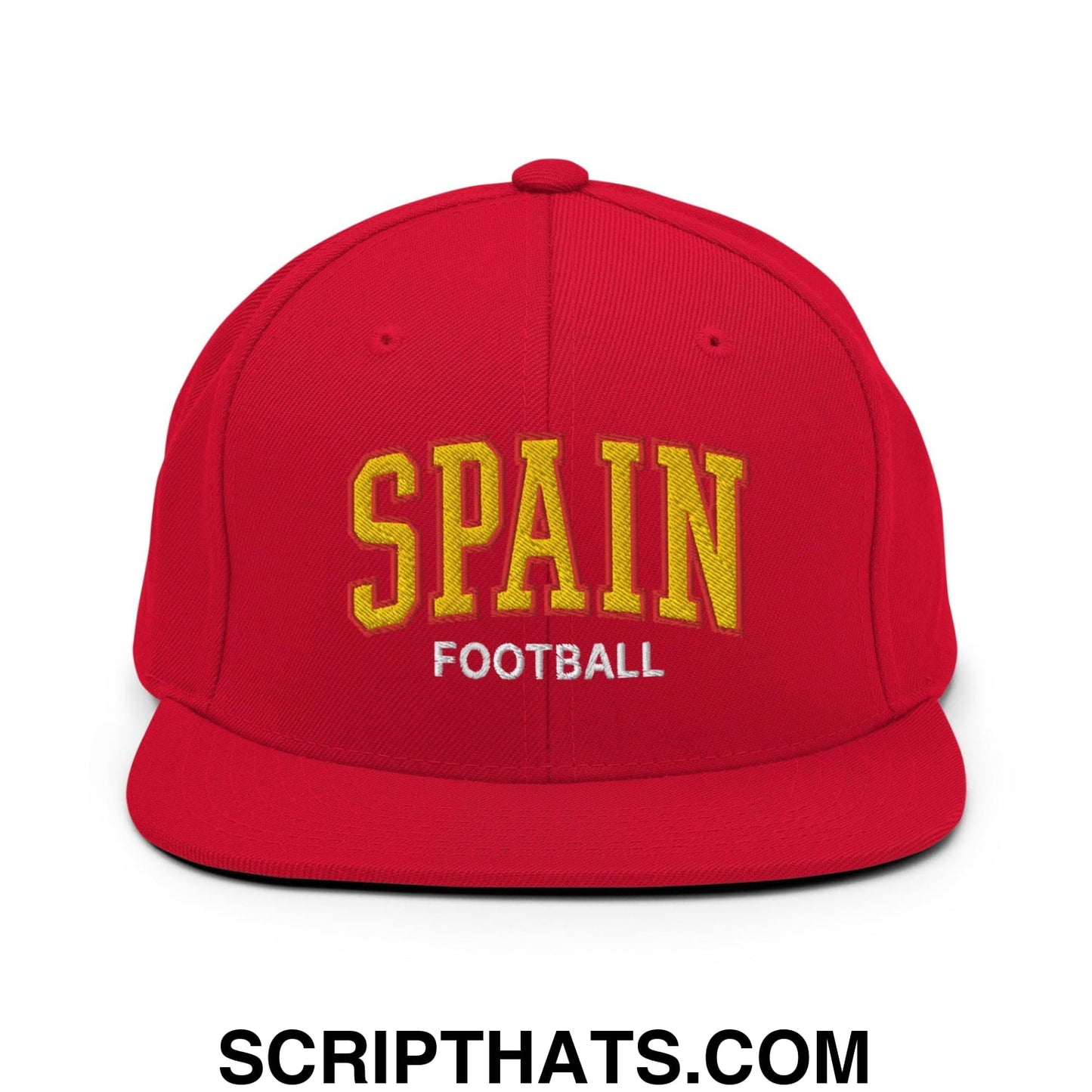 Spain Football Soccer Letterman Varsity Block Snapback Hat Red