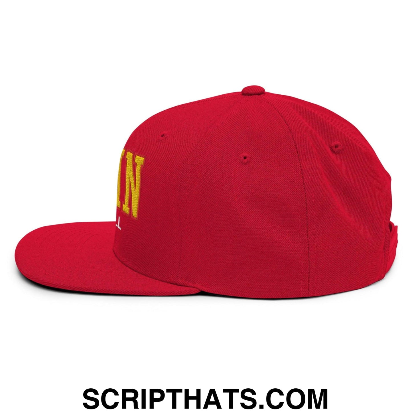 Spain Football Soccer Varsity Letterman Block Snapback Hat Red