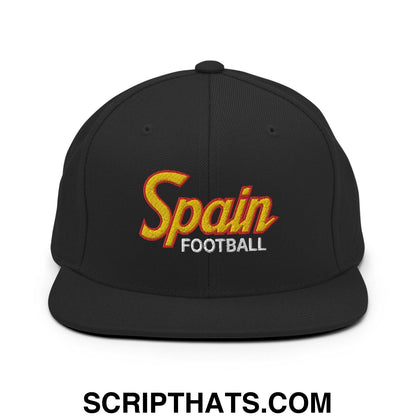 Spain Football Soccer Vintage Sports Script Snapback Hat Black