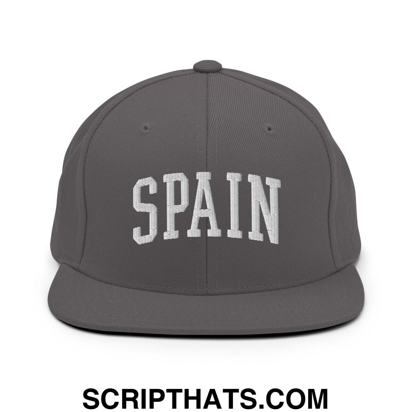 Spain Letterman Varsity Block Snapback Hat Dark Grey