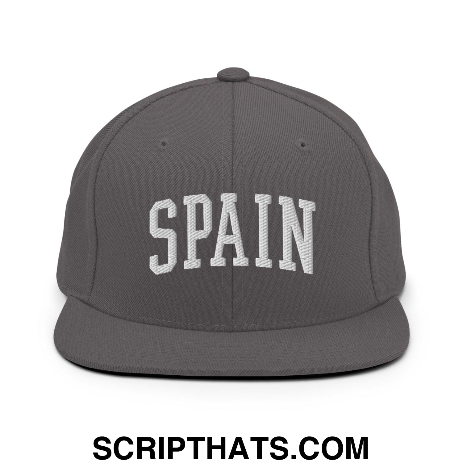 Spain Letterman Varsity Block Snapback Hat Dark Grey
