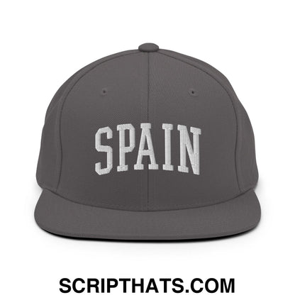 Spain Letterman Varsity Block Snapback Hat Dark Grey
