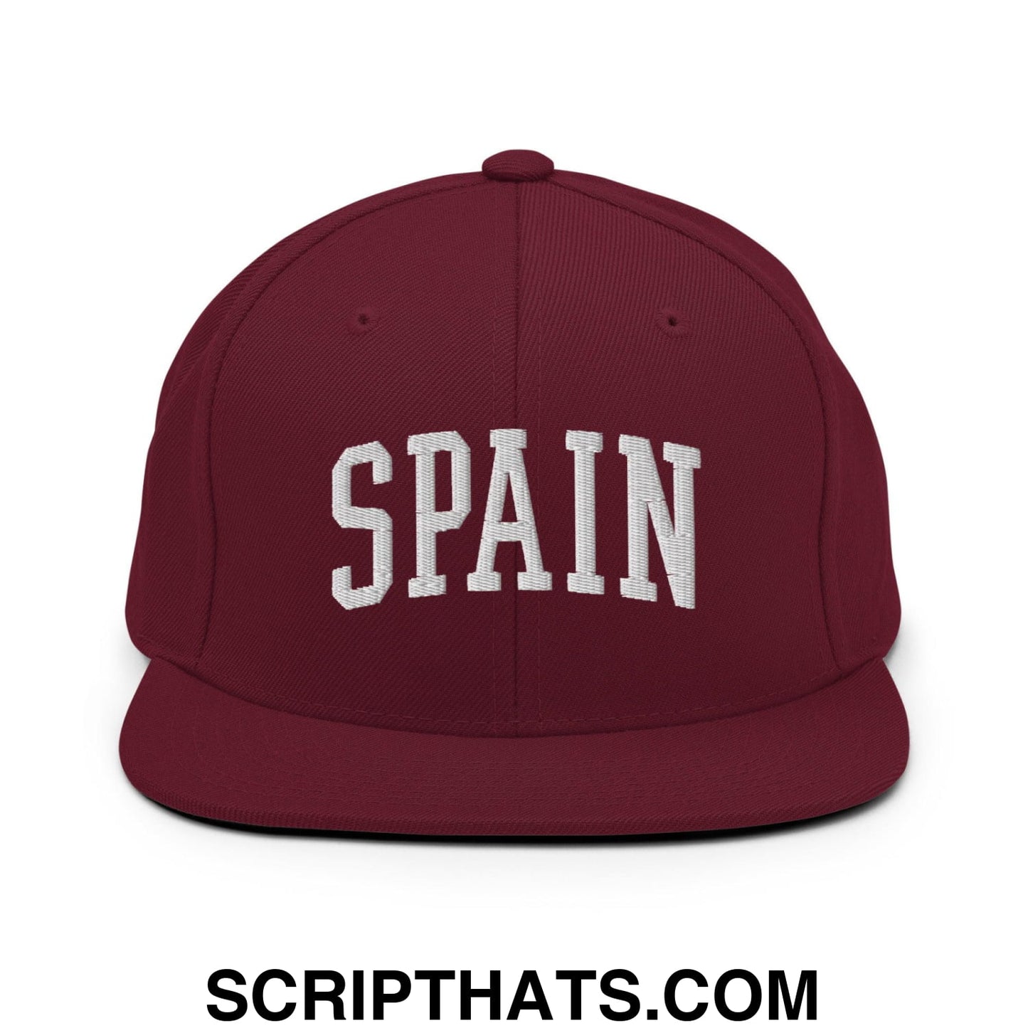 Spain Letterman Varsity Block Snapback Hat Maroon
