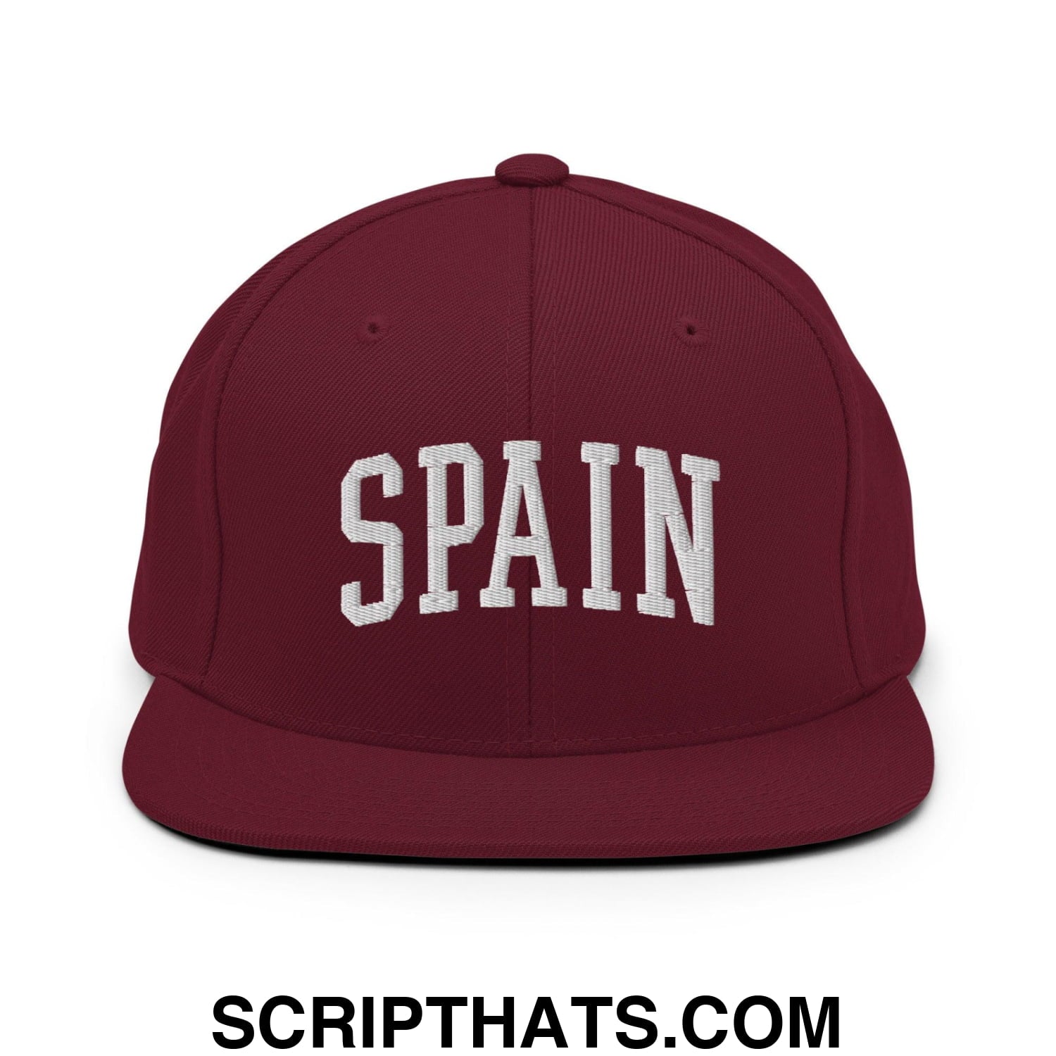 Spain Letterman Varsity Block Snapback Hat Maroon
