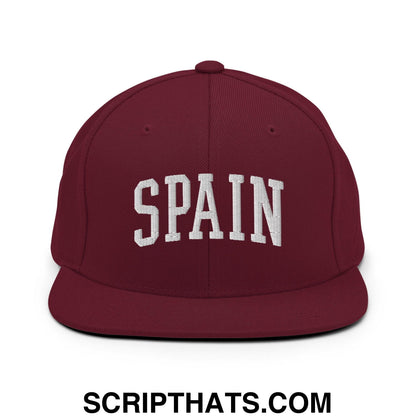Spain Letterman Varsity Block Snapback Hat Maroon