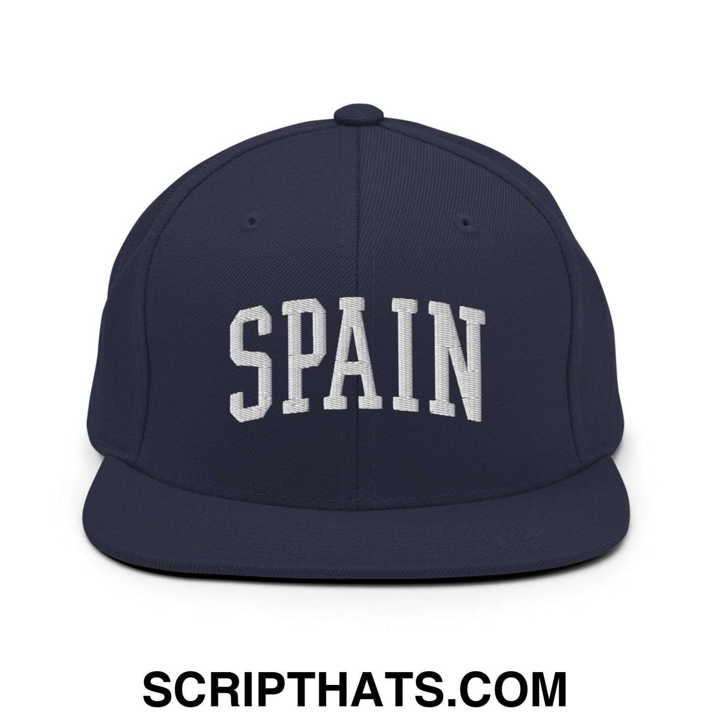Spain Letterman Varsity Block Snapback Hat Navy