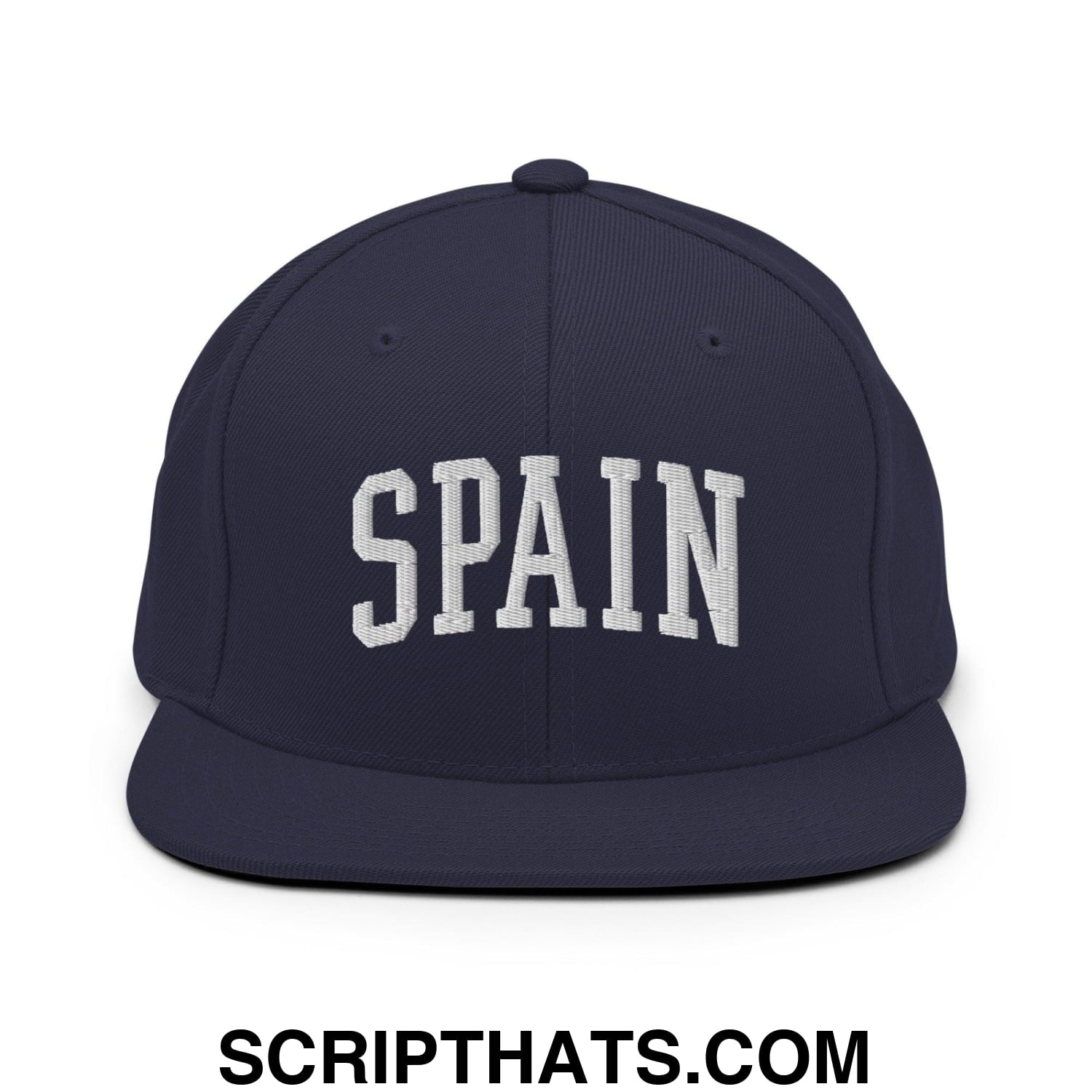 Spain Letterman Varsity Block Snapback Hat Navy