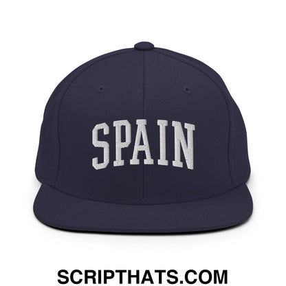 Spain Letterman Varsity Block Snapback Hat Navy