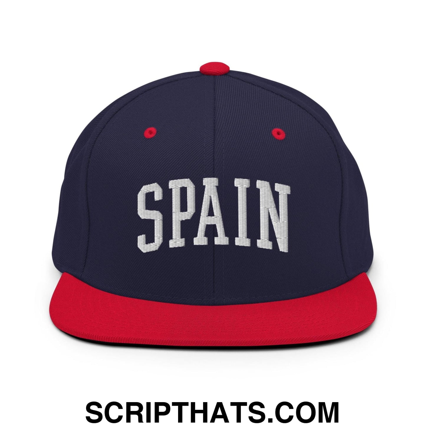 Spain Letterman Varsity Block Snapback Hat Navy Red