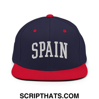 Spain Letterman Varsity Block Snapback Hat Navy Red