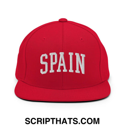 Spain Letterman Varsity Block Snapback Hat Red