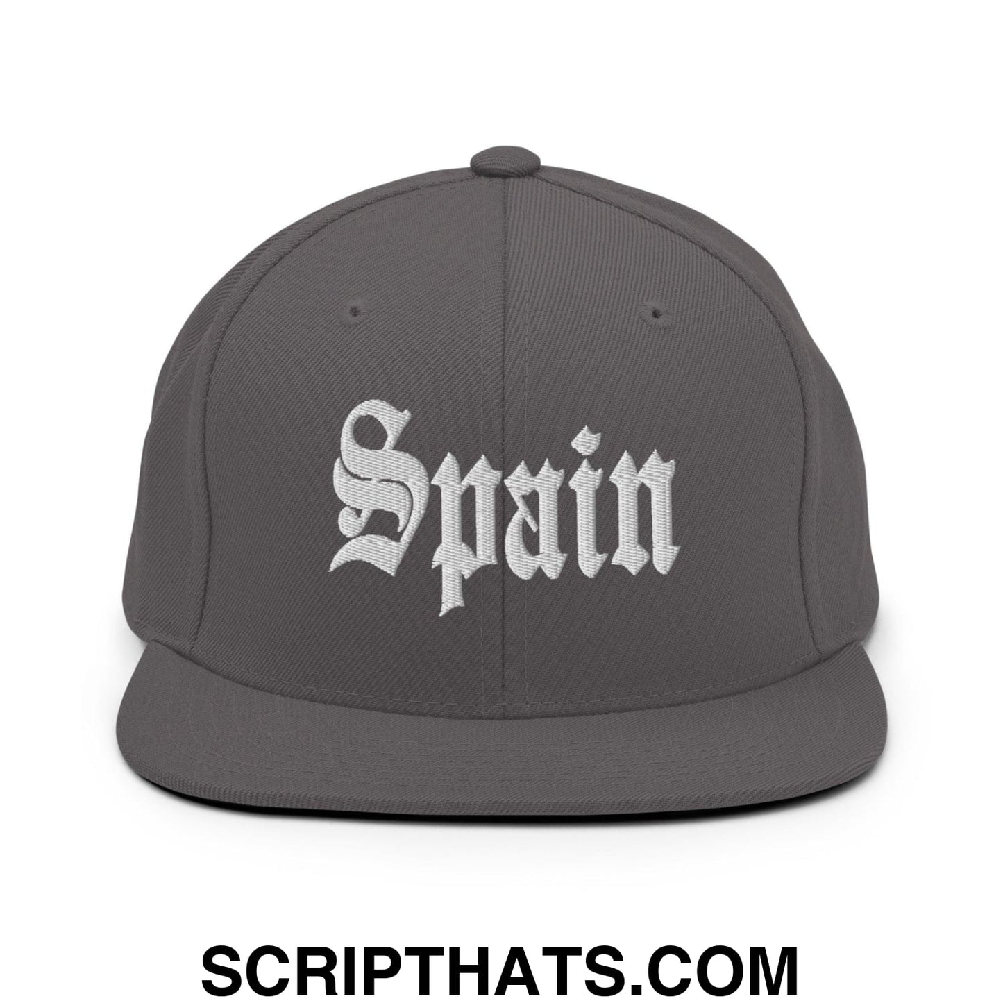 Spain OG Old English Snapback Hat Dark Grey