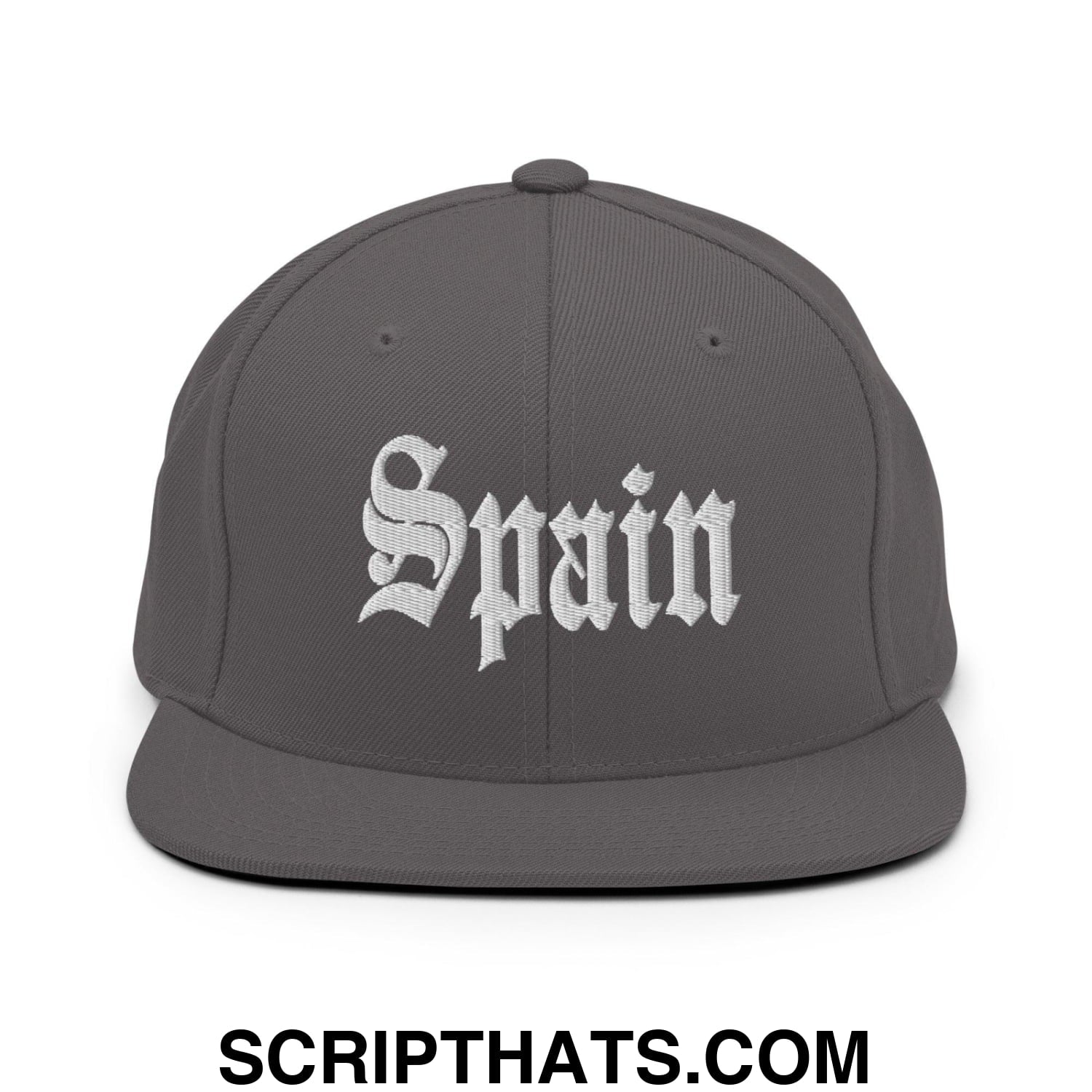 Spain OG Old English Snapback Hat Dark Grey