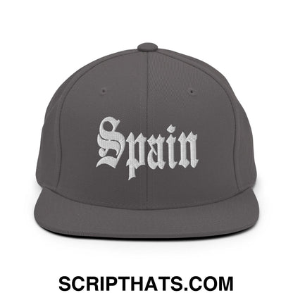 Spain OG Old English Snapback Hat Dark Grey