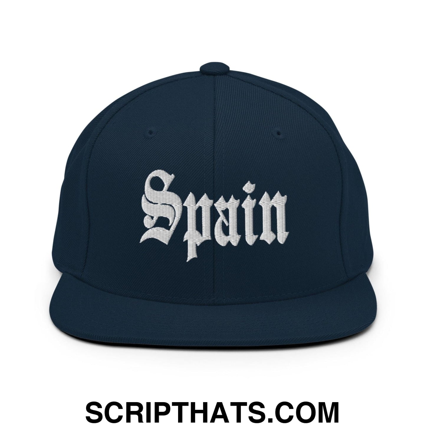 Spain OG Old English Snapback Hat Dark Navy