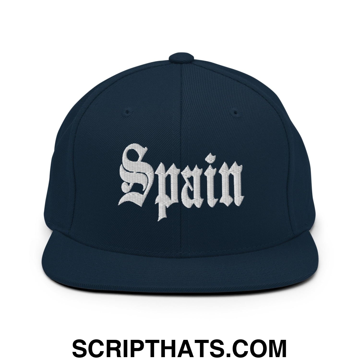 Spain OG Old English Snapback Hat Dark Navy