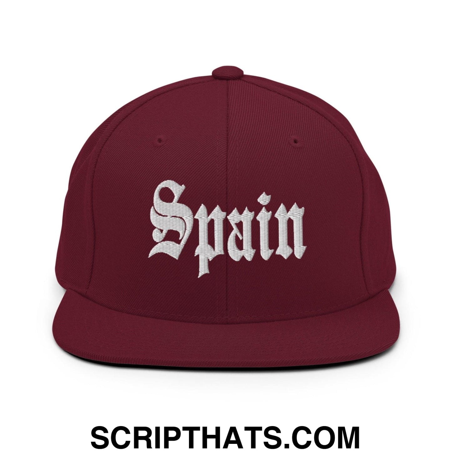 Spain OG Old English Snapback Hat Maroon