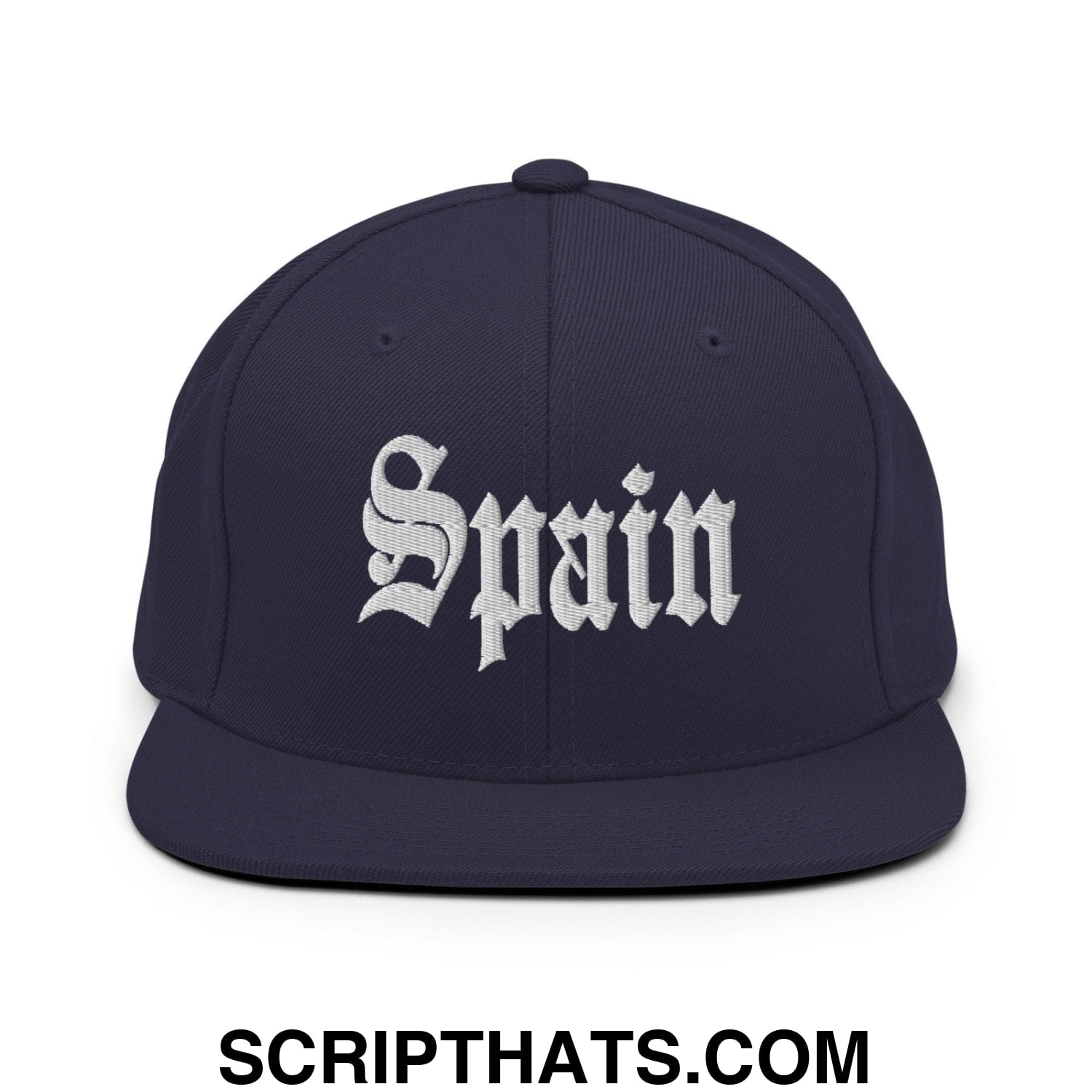 Spain OG Old English Snapback Hat Navy