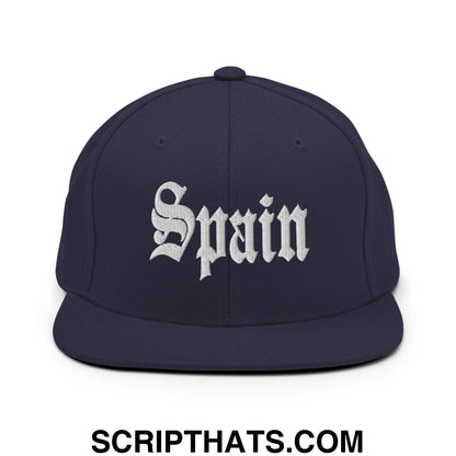 Spain OG Old English Snapback Hat Navy