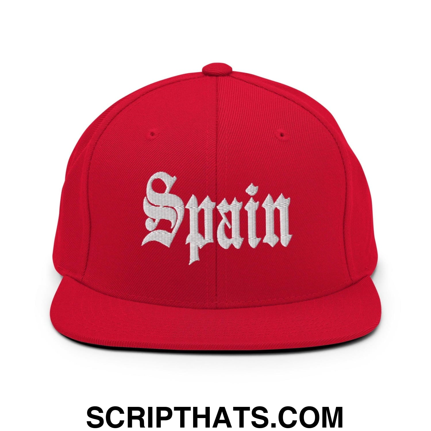 Spain OG Old English Snapback Hat Red