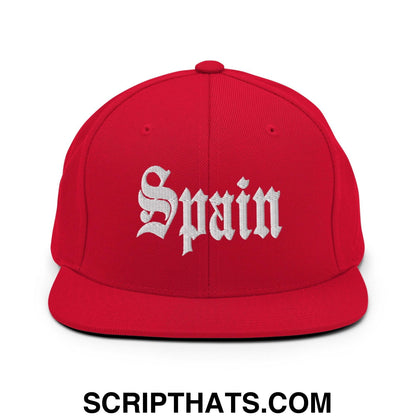 Spain OG Old English Snapback Hat Red