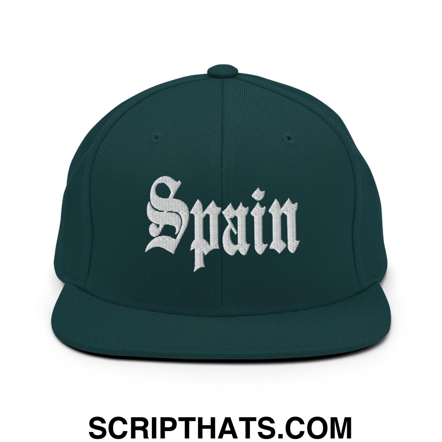 Spain OG Old English Snapback Hat Spruce