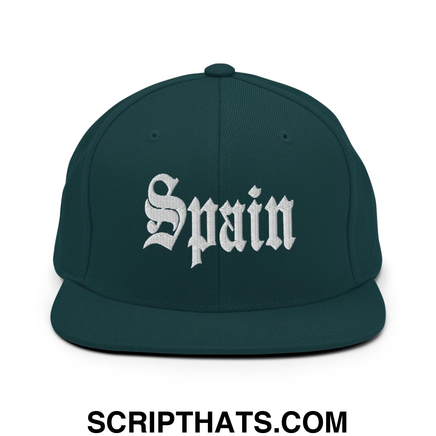 Spain OG Old English Snapback Hat Spruce